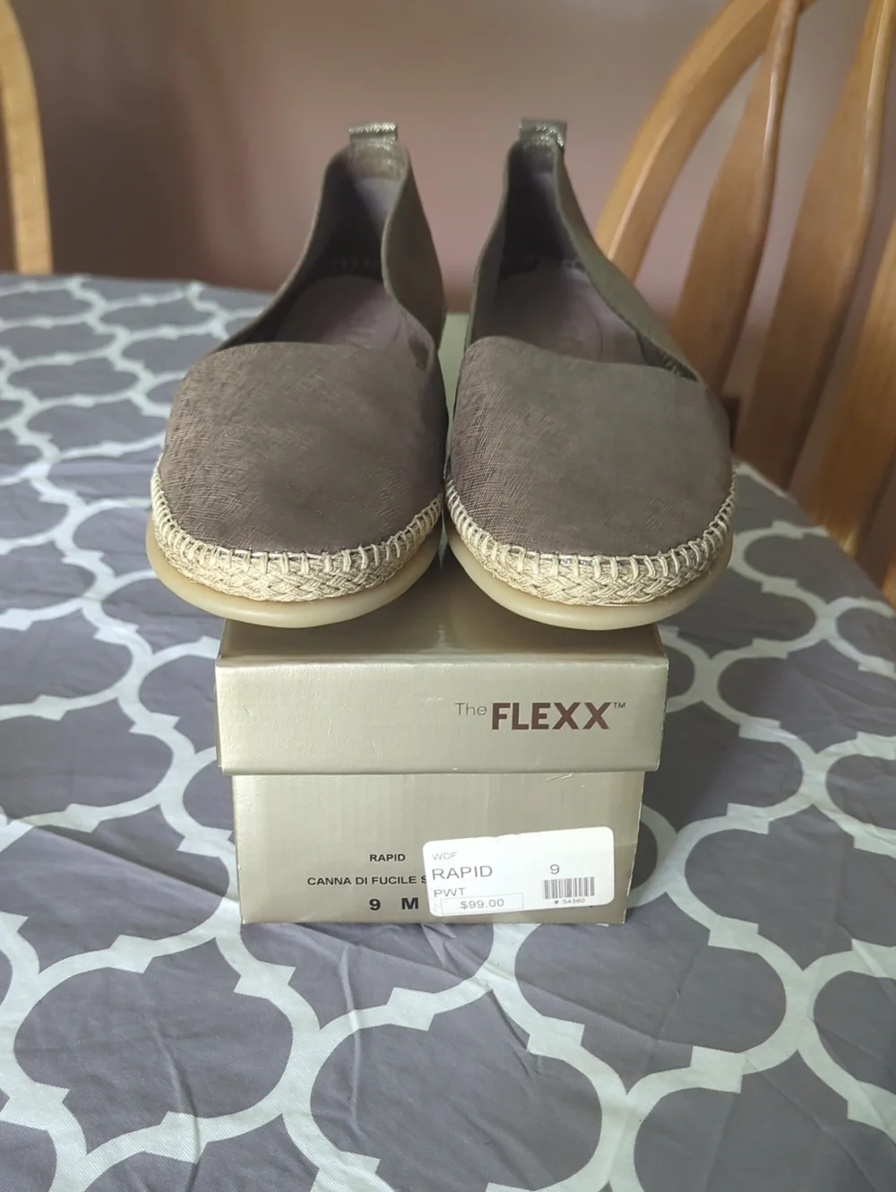 THE FLEXX Taupe Slip-On Espadrille Flats with Jute Trim